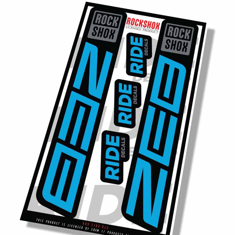 Rockshox Zeb Fork Decals- Blue- ride decals