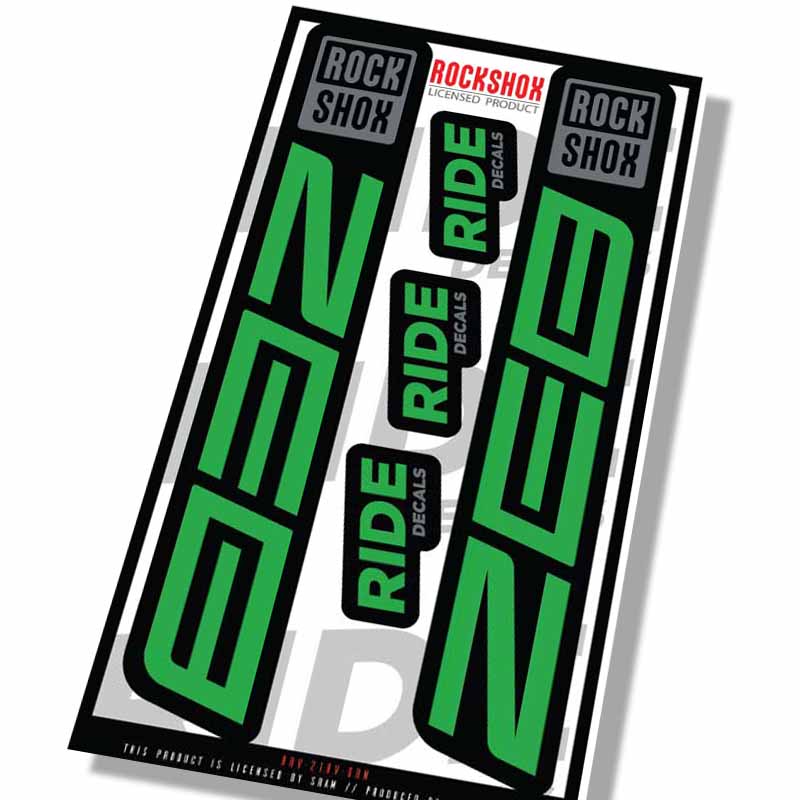 Rockshox Zeb Fork Decals- Green- ride decals