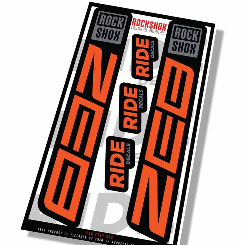 Rockshox Zeb Fork Decals- Orange- ride decals