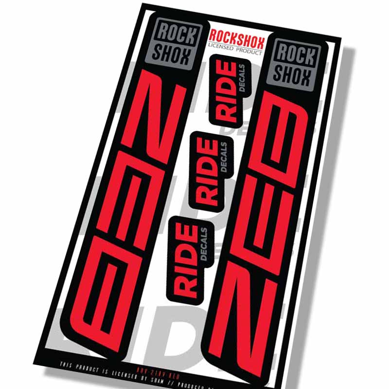 Rockshox Zeb Fork Decals- Red- ride decals