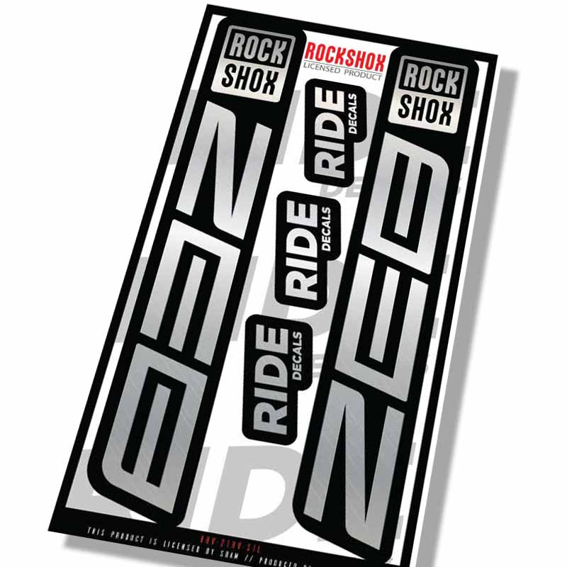 Rockshox Zeb Fork Decals- Silver- ride decals