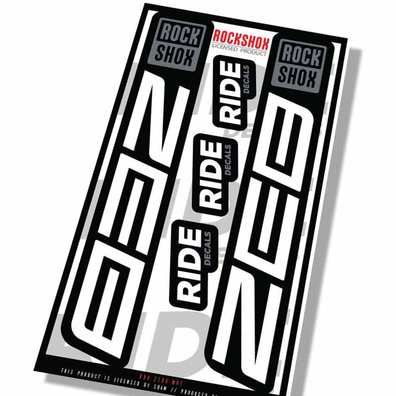 Rockshox Zeb Fork Decals- White- ride decals