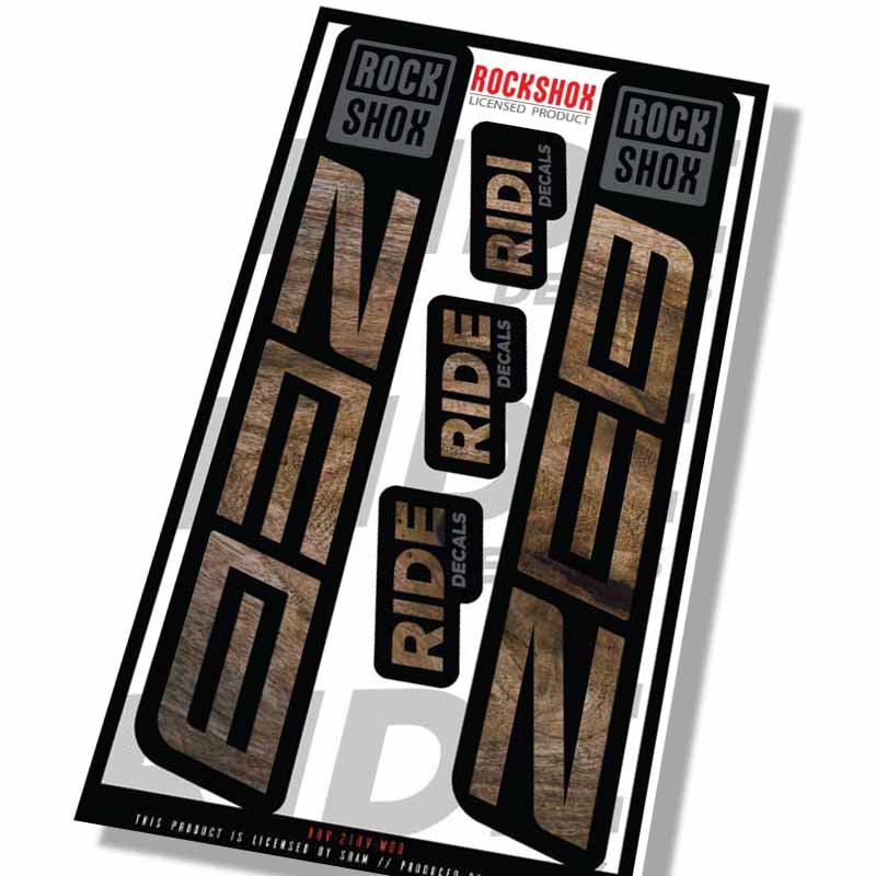 Rockshox Zeb Fork Decals- Woodgrain- ride decals