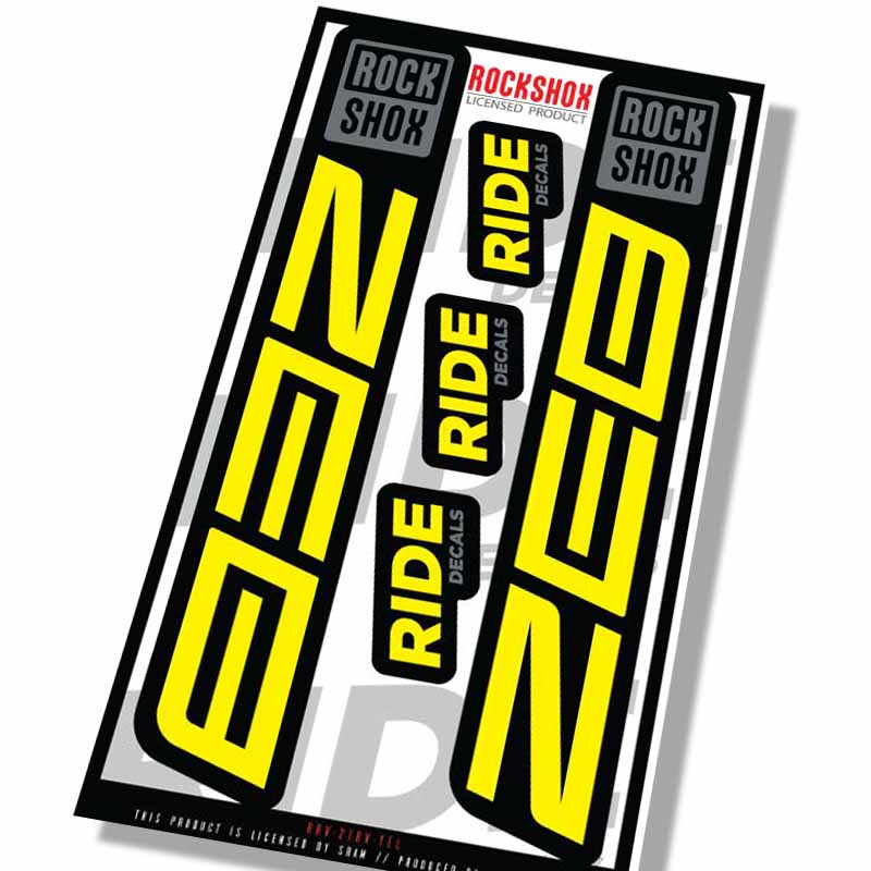 Rockshox Zeb Fork Decals- Yellow- ride decals