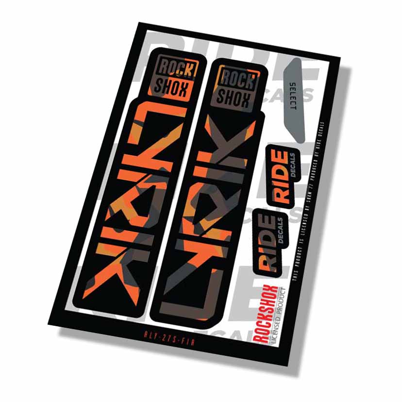 RockShox Lyrik Select Fork Decals- Fire Camo- ride decals