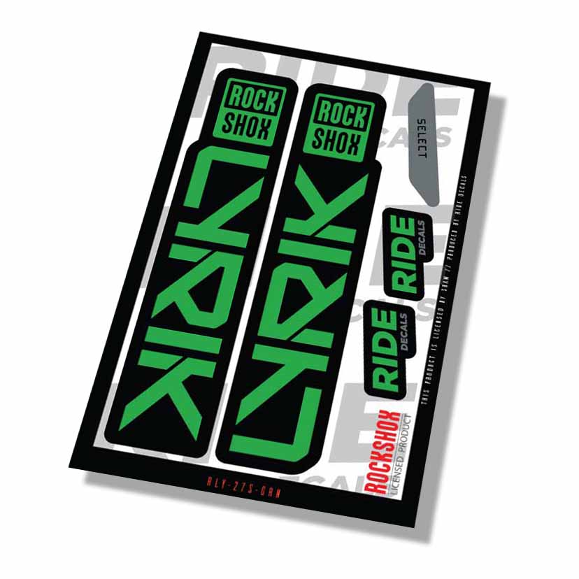 RockShox Lyrik Select Fork Decals- Green- ride decals
