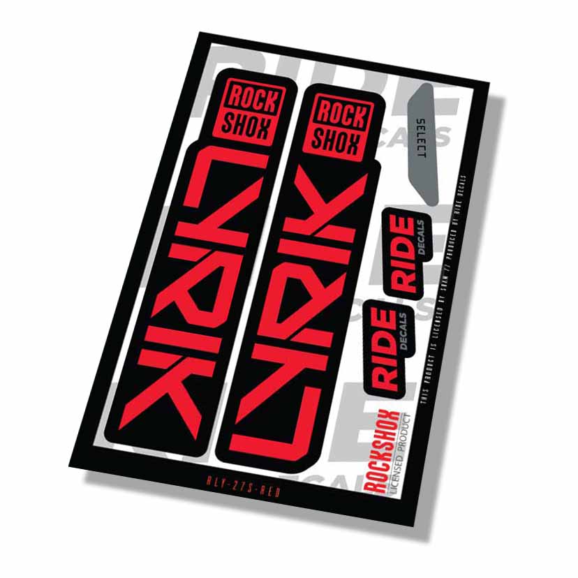 RockShox Lyrik Select Fork Decals- Red- ride decals