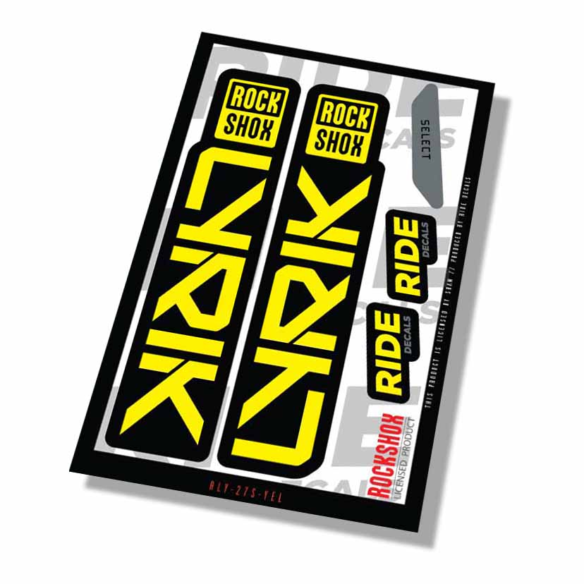 RockShox Lyrik Select Fork Decals- Yellow- ride decals