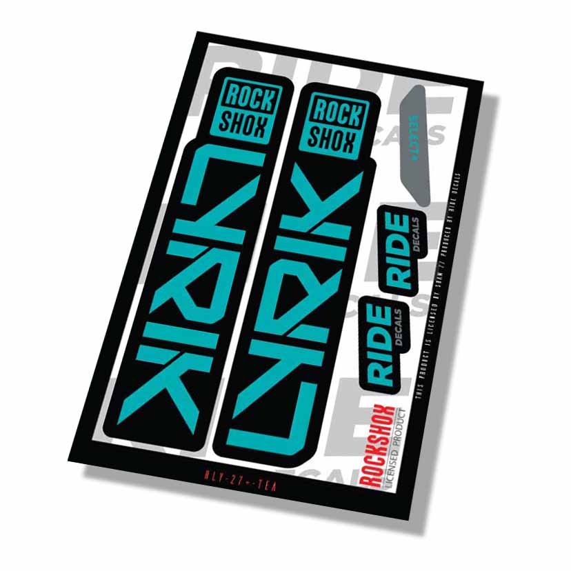 RockShox Lyrik Select + Fork Decals- Teal- ride decals