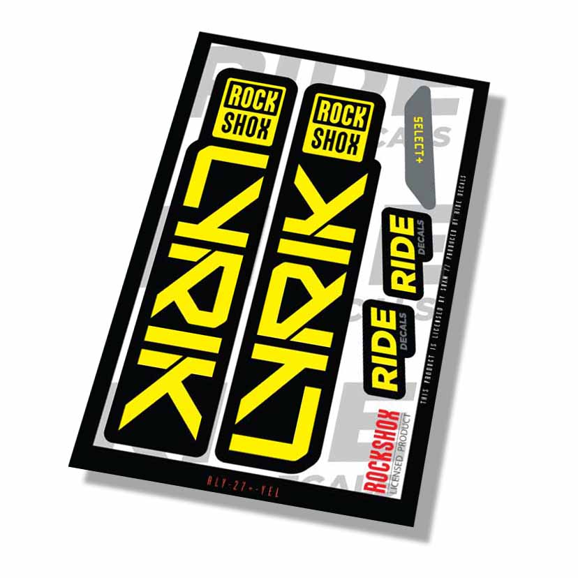 RockShox Lyrik Select + Fork Decals- Yellow- ride decals