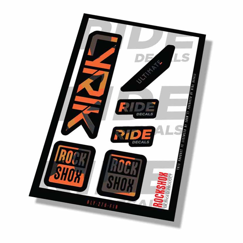 RockShox Lyrik Ultimate Fork Decals- Fire Camo- ride decals