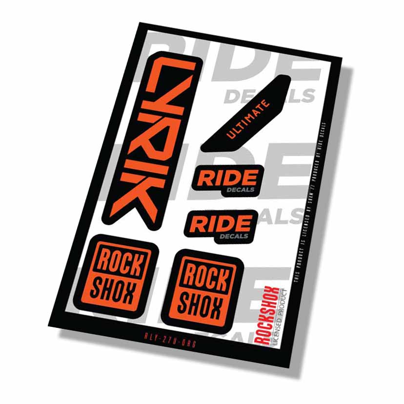 RockShox Lyrik Ultimate Fork Decals- Orange- ride decals