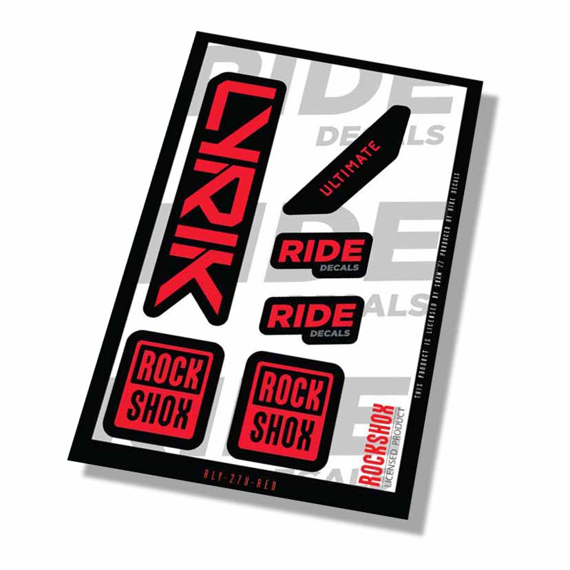 RockShox Lyrik Ultimate Fork Decals- Red- ride decals