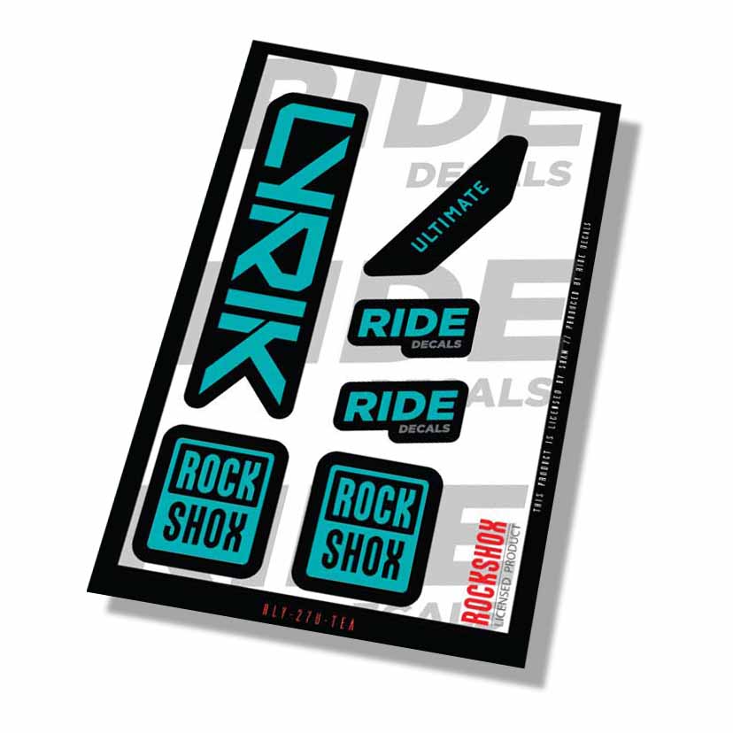 RockShox Lyrik Ultimate Fork Decals- Teal- ride decals