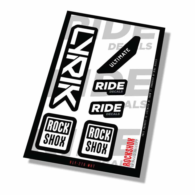 RockShox Lyrik Ultimate Fork Decals- White- ride decals