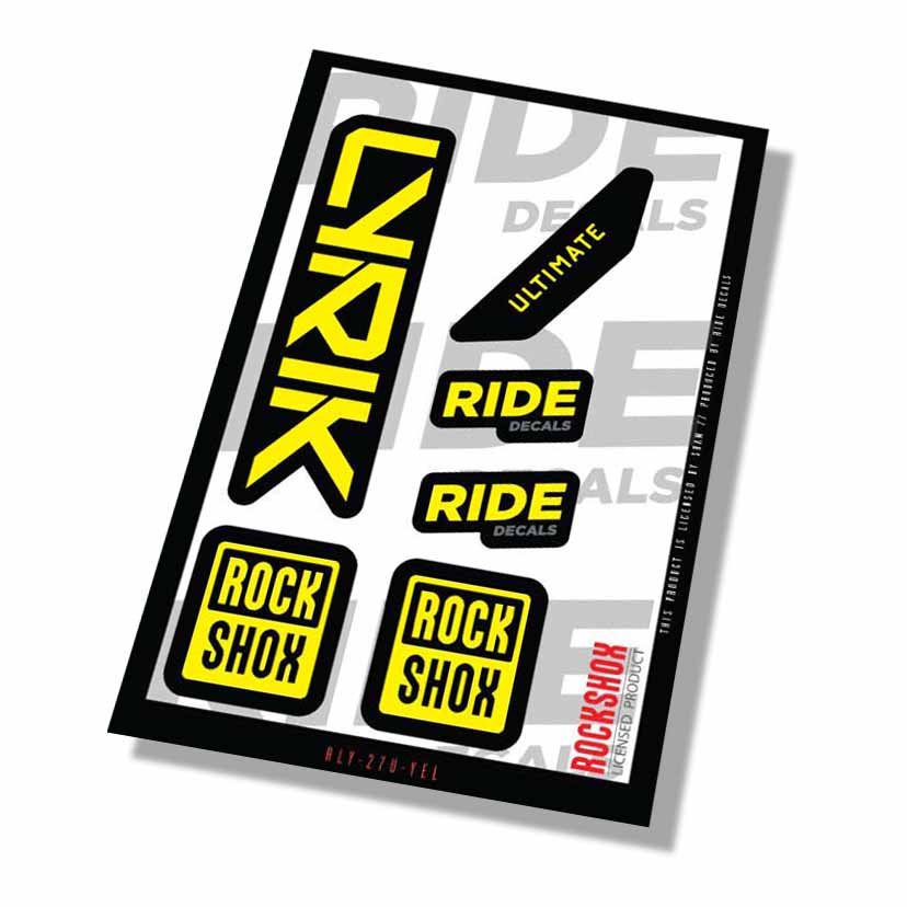 RockShox Lyrik Ultimate Fork Decals- Yellow- ride decals