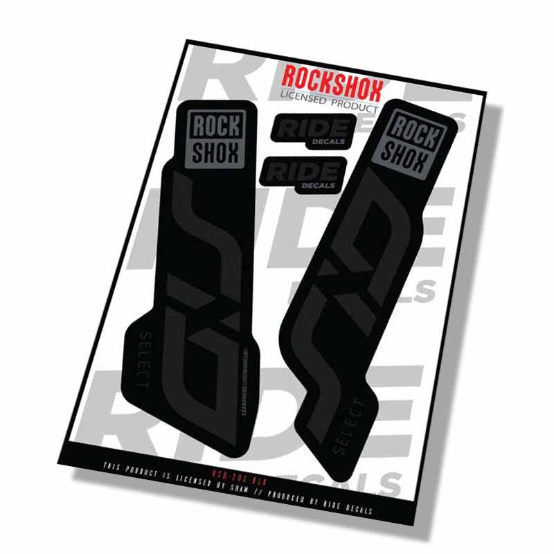 Rockshox SID Select Fork Decals- Black- ride decals