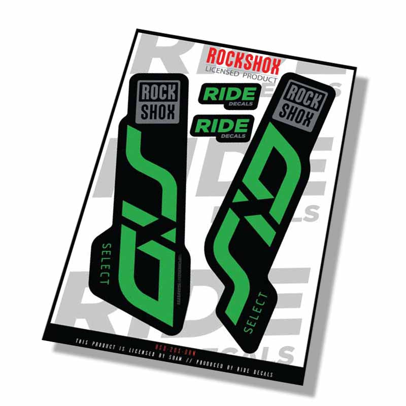 Rockshox SID Select Fork Decals- Green- ride decals