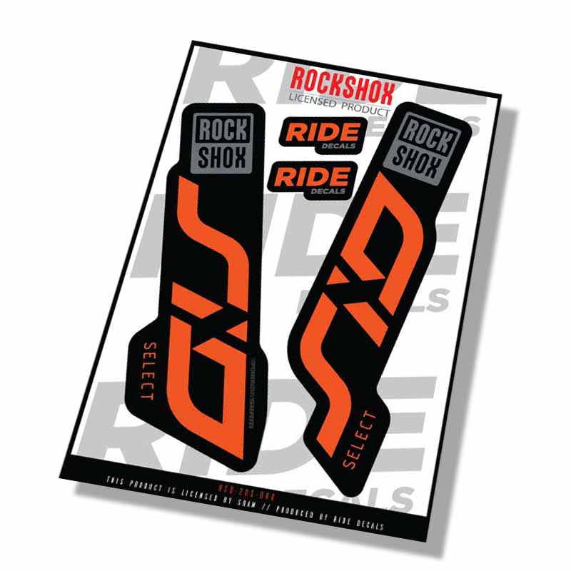 Rockshox SID Select Fork Decals- Orange- ride decals