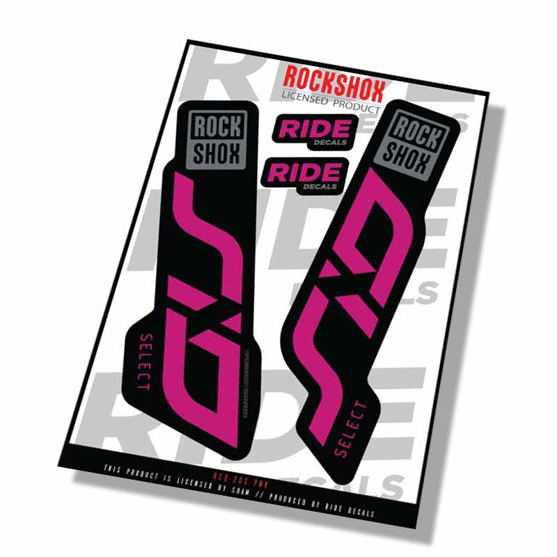 Rockshox SID Select Fork Decals- Pink- ride decals