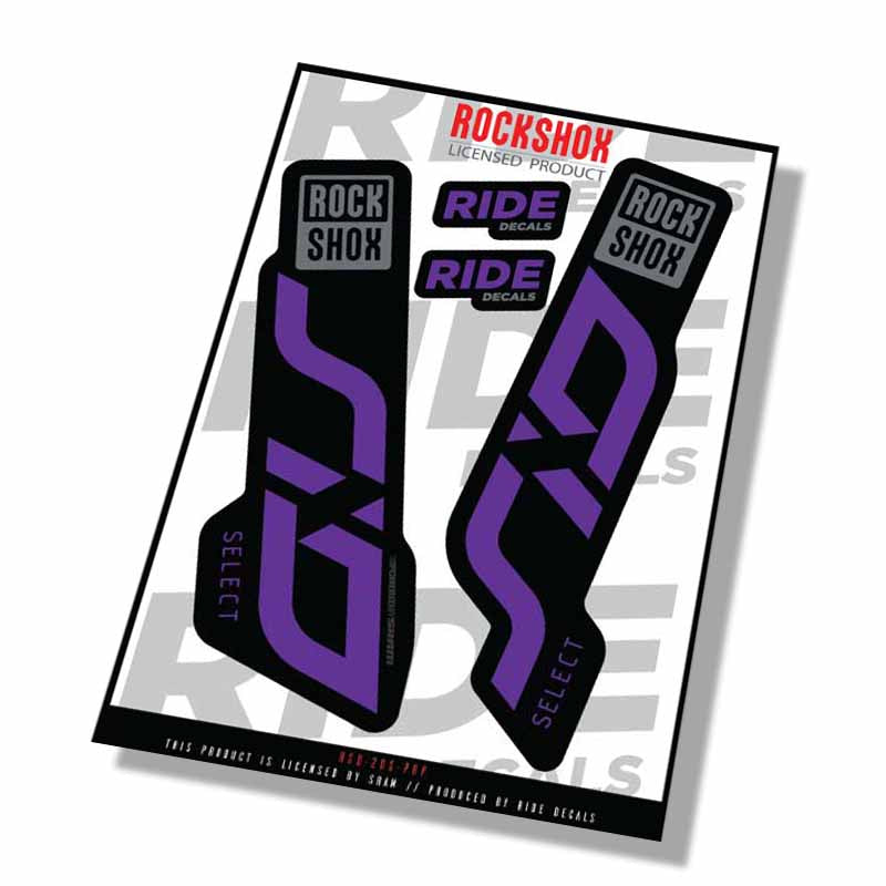 Rockshox SID Select Fork Decals- Purple- ride decals