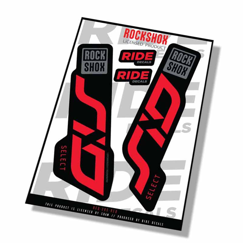 Rockshox SID Select Fork Decals- Red- ride decals