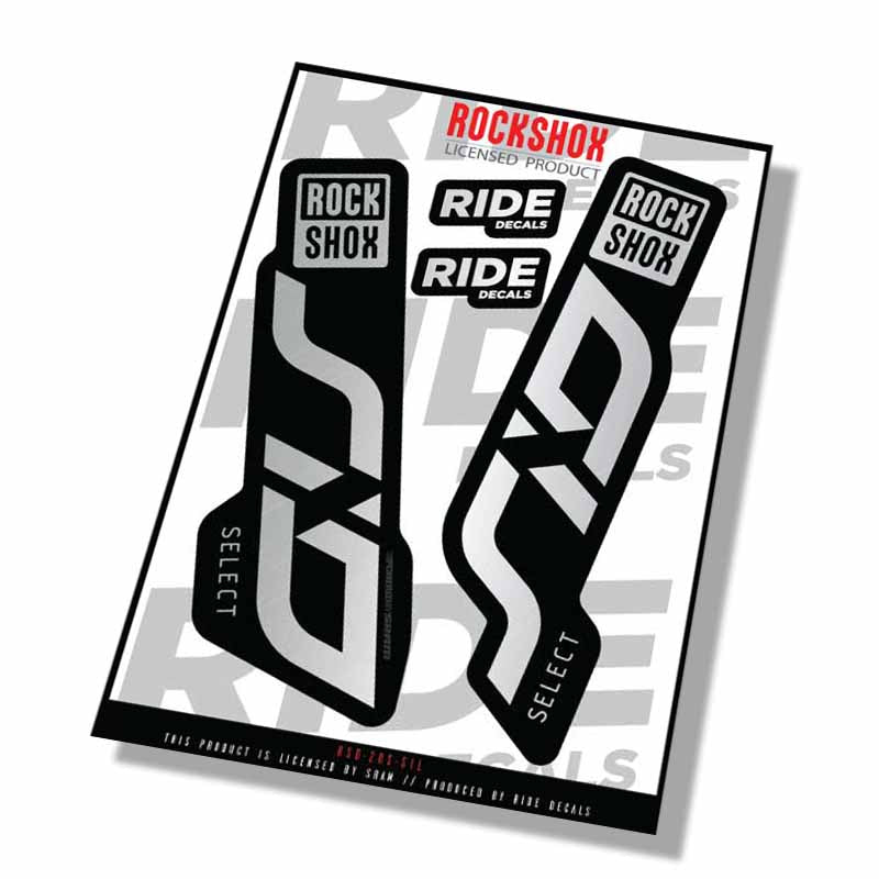 Rockshox SID Select Fork Decals- Silver- ride decals