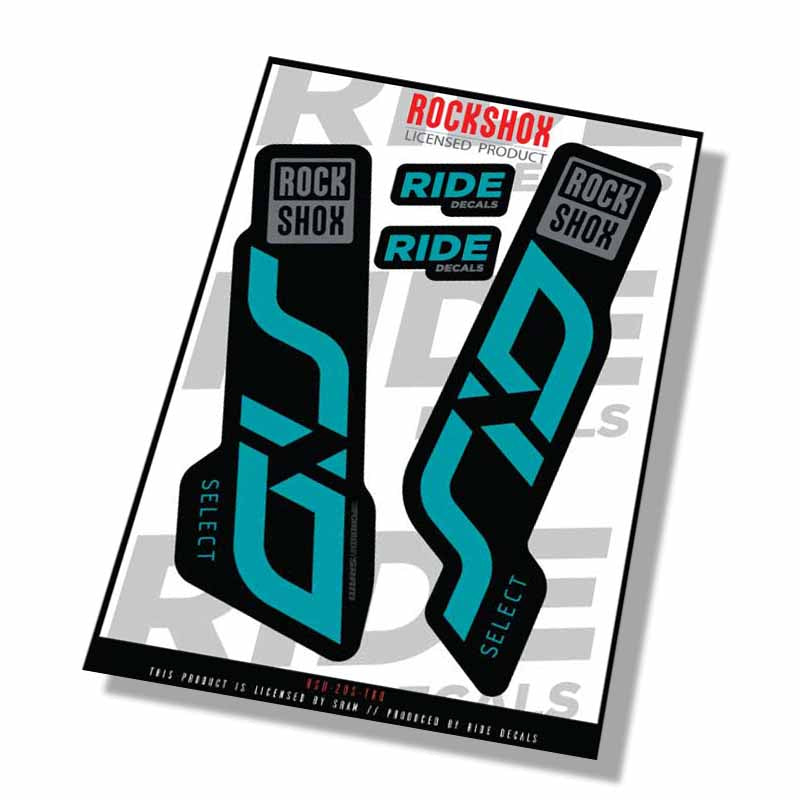 Rockshox SID Select Fork Decals- Turq- ride decals