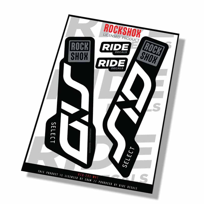 Rockshox SID Select Fork Decals- White- ride decals