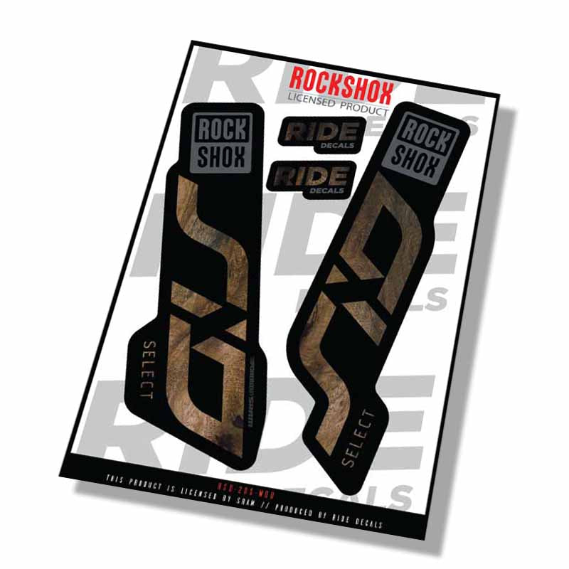 Rockshox SID Select Fork Decals- Woodgrain- ride decals