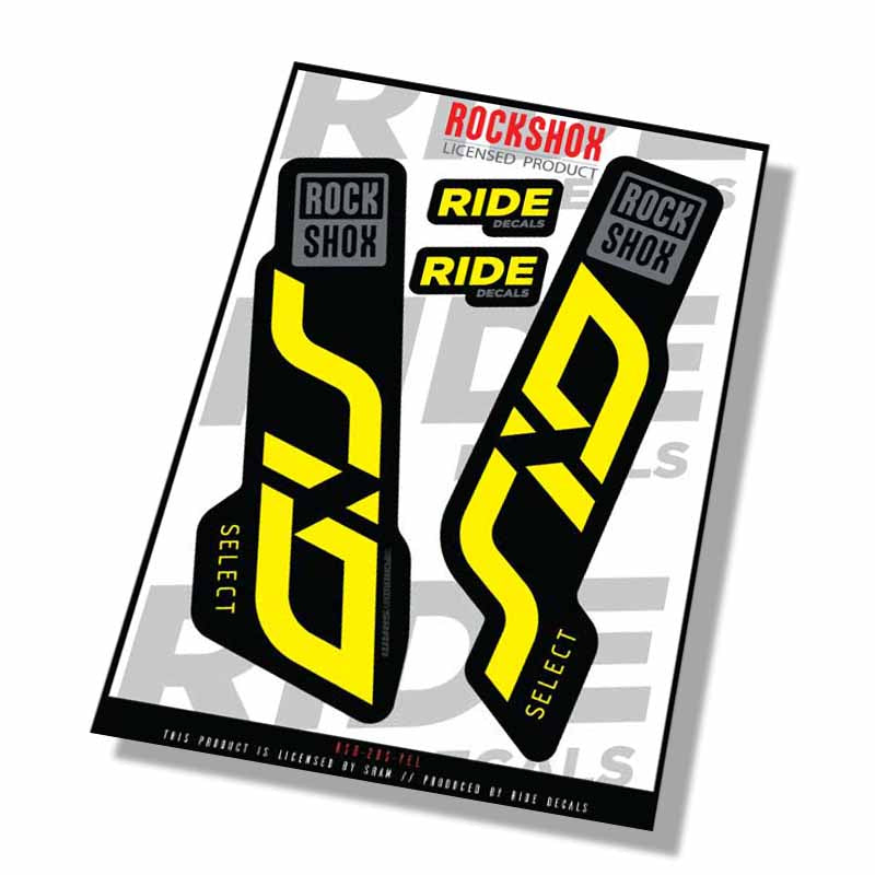 Rockshox SID Select Fork Decals- Yellow- ride decals