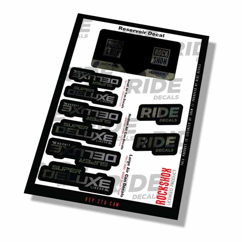 RockShox Super Deluxe Ultimate Shock Decals- Camo- ride decals