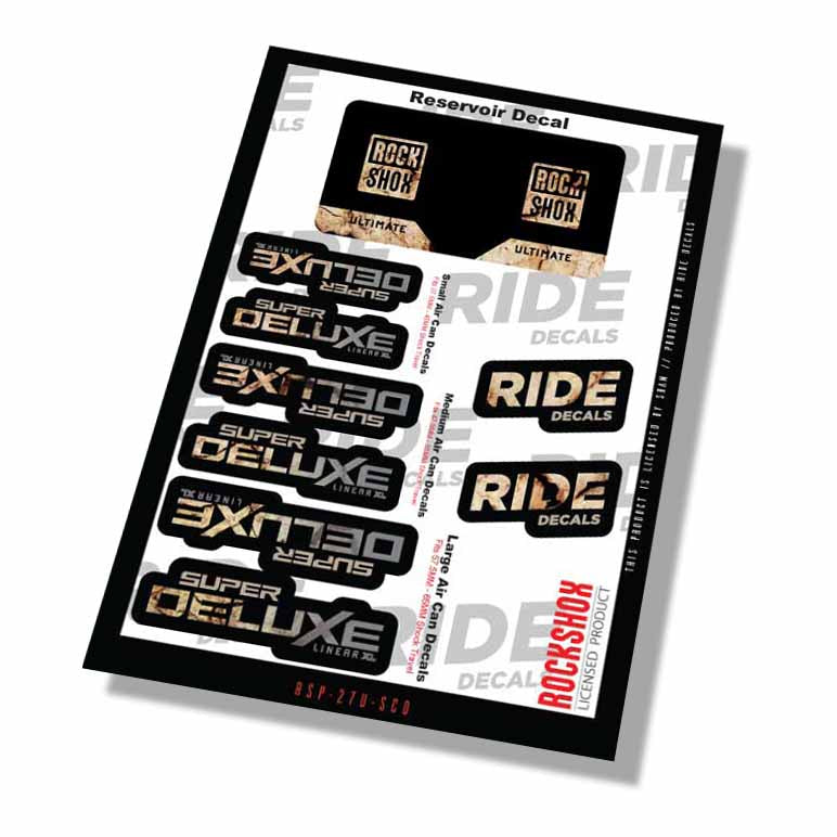 RockShox Super Deluxe Ultimate Shock Decals- Scorched Earth- ride decals