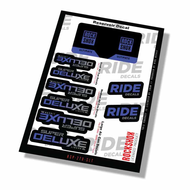 RockShox Super Deluxe Ultimate Shock Decals- Slate- ride decals