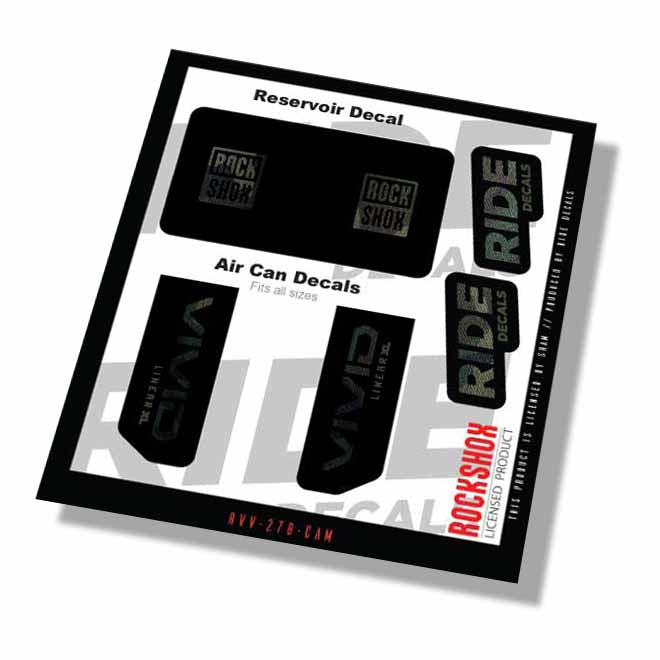 RockShox Vivid Base Xl Linear Shock Decals- Camo- ride decals