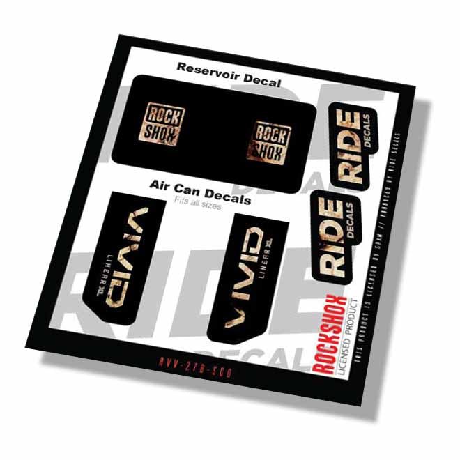 RockShox Vivid Base Xl Linear Shock Decals- Scorched Earth- ride decals