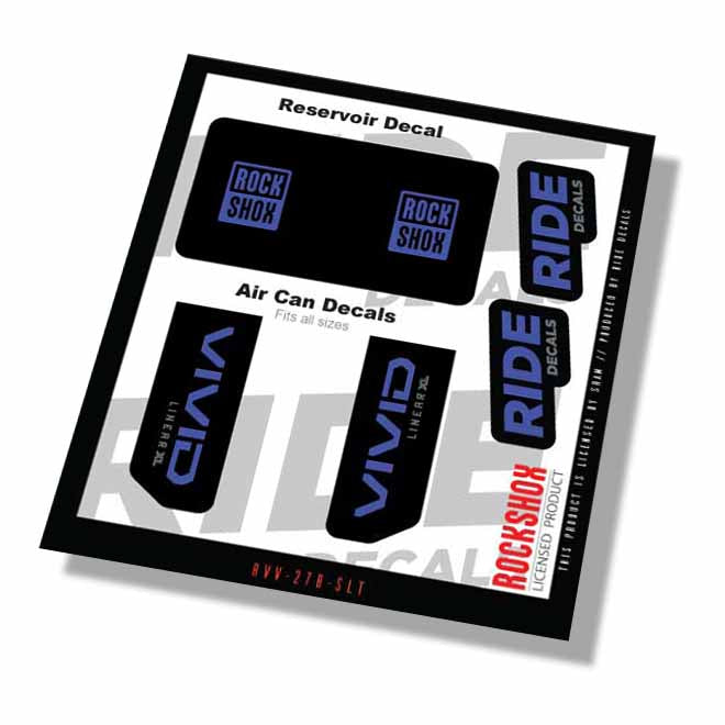 RockShox Vivid Base Xl Linear Shock Decals- Slate- ride decals