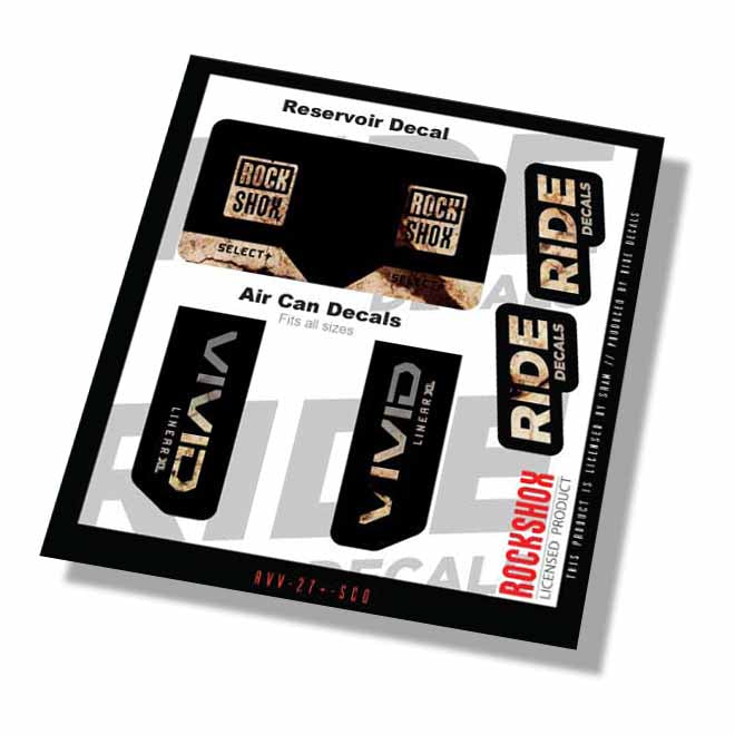 RockShox Vivid Select+ Linear XL Shock Decals- Scorched Earth- ride decals