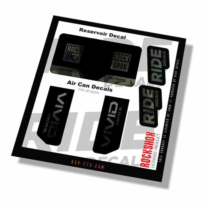 RockShox Vivid Ultimate Linear XL Shock Decals- Camo- ride decals