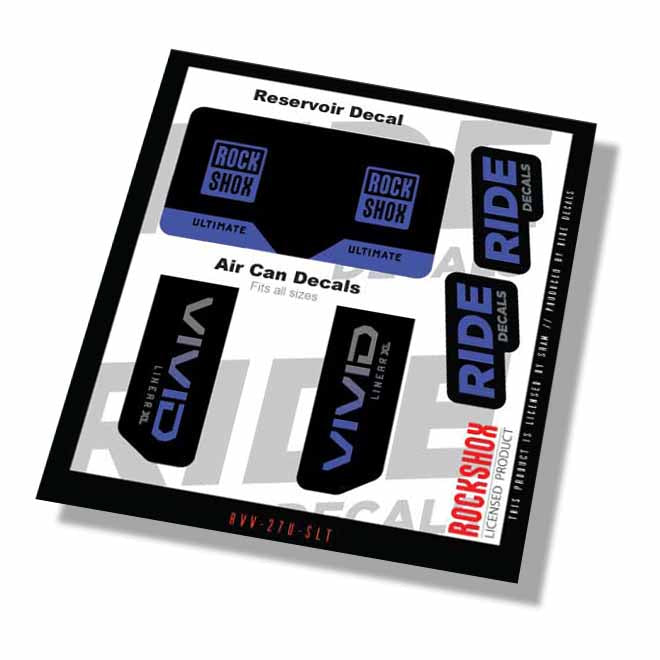 RockShox Vivid Ultimate Linear XL Shock Decals- Slate- ride decals