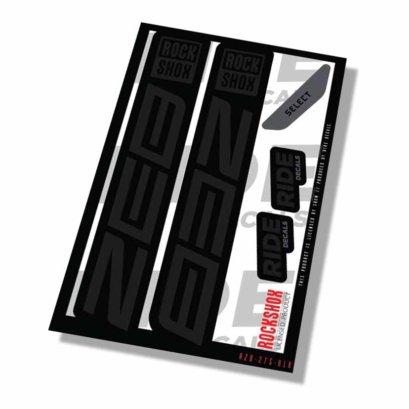 Rockshox Zeb Select Fork Decals- Black- ride decals