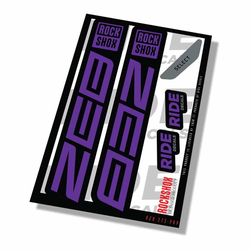 Rockshox Zeb Select Fork Decals- Purple- ride decals