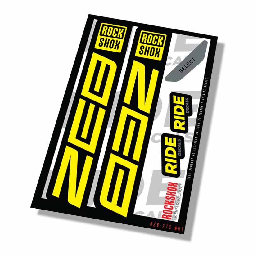 Rockshox Zeb Select Fork Decals- White- ride decals