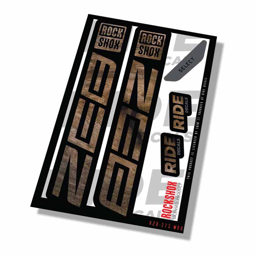 Rockshox Zeb Select Fork Decals- Woodgrain- ride decals