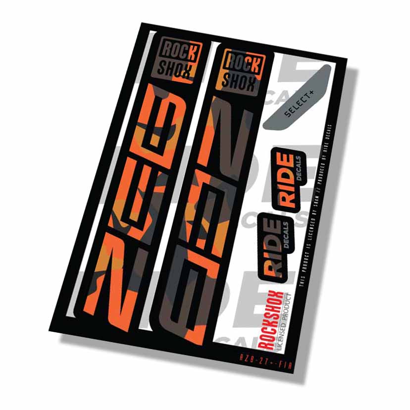 Rockshox Zeb Select+ Fork Decals- Fire Camo- ride decals
