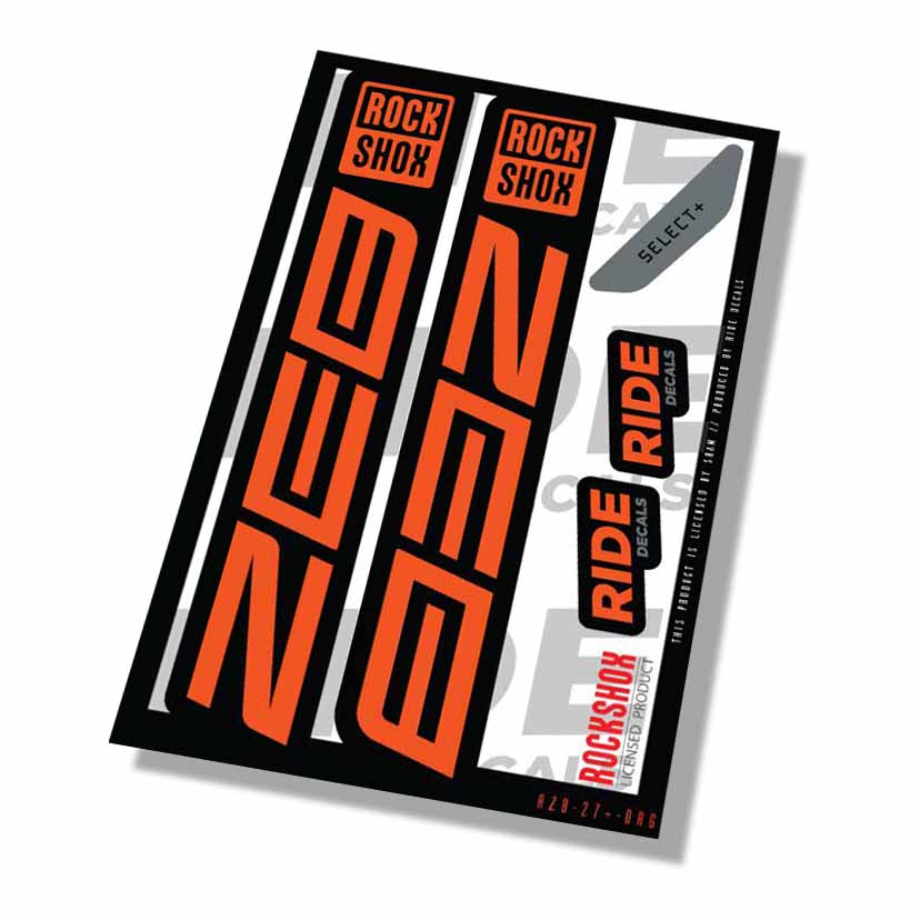 Rockshox Zeb Select+ Fork Decals- Orange- ride decals