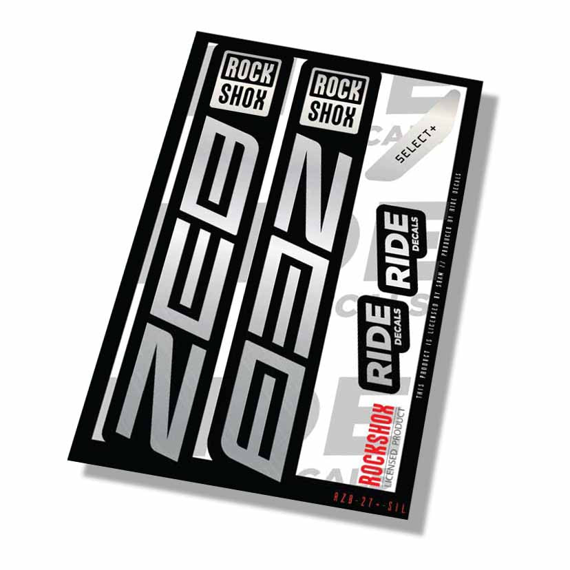 Rockshox Zeb Select+ Fork Decals- Silver- ride decals