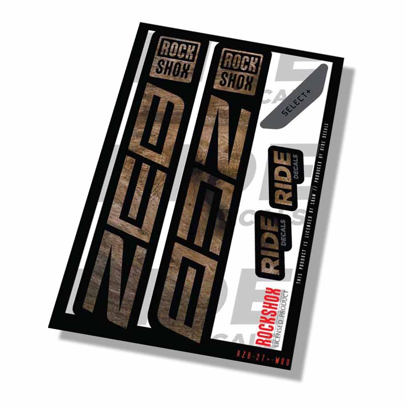 Rockshox Zeb Select+ Fork Decals- Woodgrain- ride decals