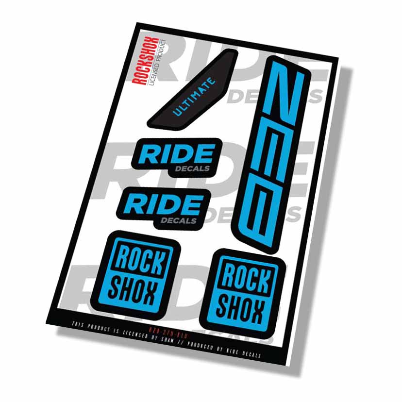 Rockshox Zeb Ultimate Fork Decals- Blue- ride decals