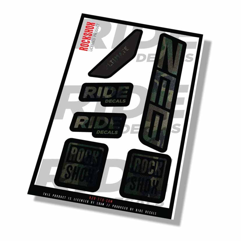 Rockshox Zeb Ultimate Fork Decals- Camo- ride decals
